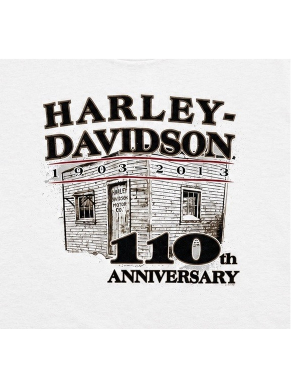 Harley Davidson Tshirt 1903-2013 Men’s 2XL Wisconsin White 110th Anniversary - Picture 4 of 4